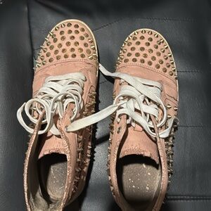 Studded Pink High-Top Sneakers